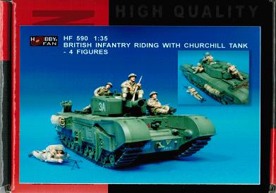 1/35 BRITISH INFANTRY RIDING WITH CHURCHILL TANK - 4 FIGURES