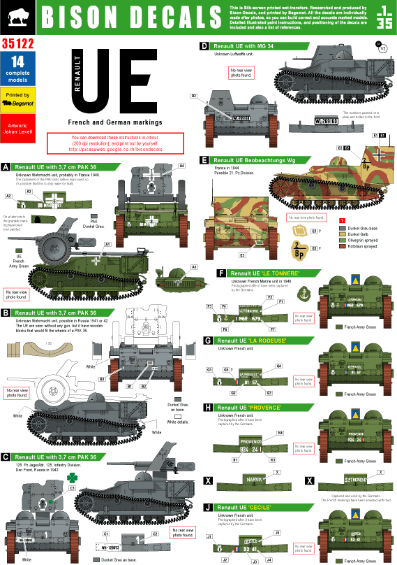 1/35 ルノーUE デカールセット