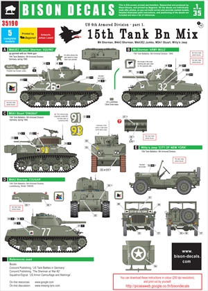 1/35 米 第6機甲師団第15戦車大隊デカールセットMix Part1