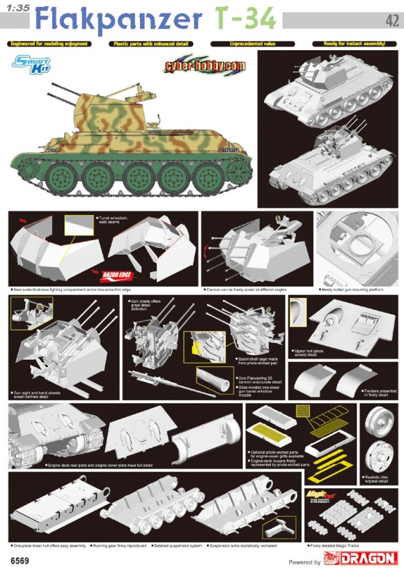 1/35 独軍 4連装2ｃｍ対空砲搭載型 T-34対空戦車