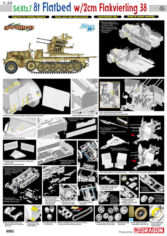 1/35 Sd.Kfz.7/1 後期生産型(非装甲キャブ)