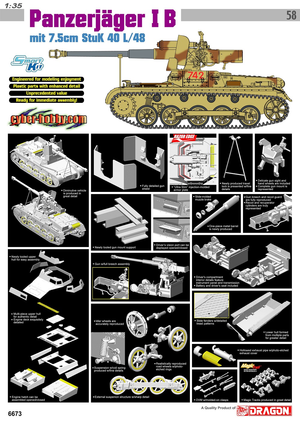予約する　　1/35 7,5cm戦車砲搭載I号戦車B型対戦車自走砲
