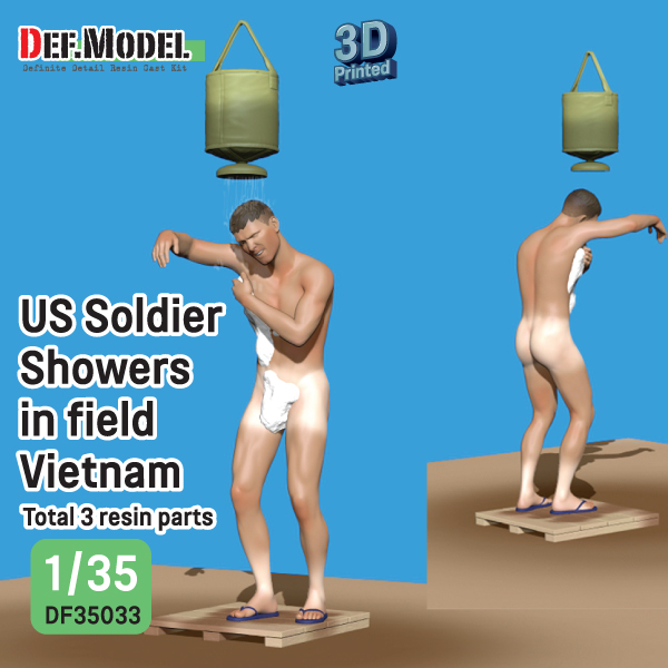 1/35 US Soldier showers in field, Vietnam