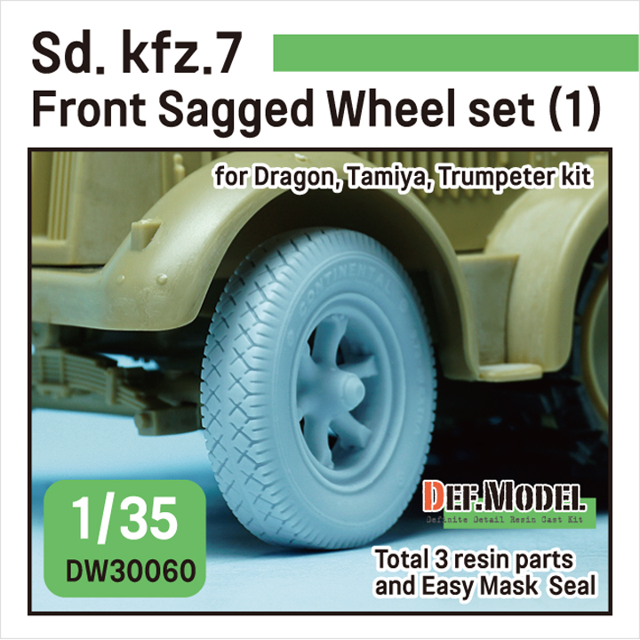 1/35 German Sd. kfz.7 Half-Track Sagged Front Wheel set(1)