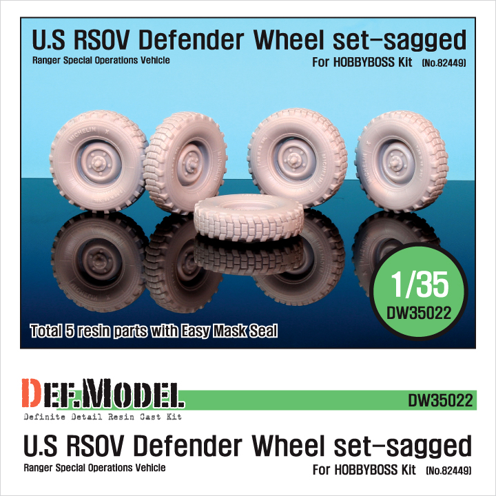 1/35 U.S RSOV Defender Sagged Wheel set (for Hobbyboss)