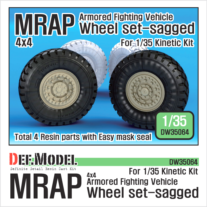 1/35 MRAP Sagged Wheel set (for Kinetic)