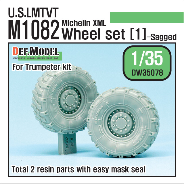 1/35 US M1082 LMTVT Sagged Wheel set(1) Michelin XML tires (for