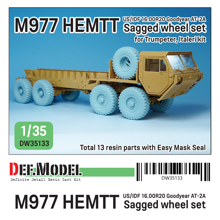 1/35 M977 HEMTT Goodyear AT2A Sagged Wheel set (for Italeri, Tru