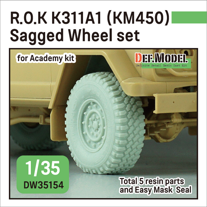 1/35 R.O.K K311A1 Armoured truck (KM450) Sagged Wheel set (for A
