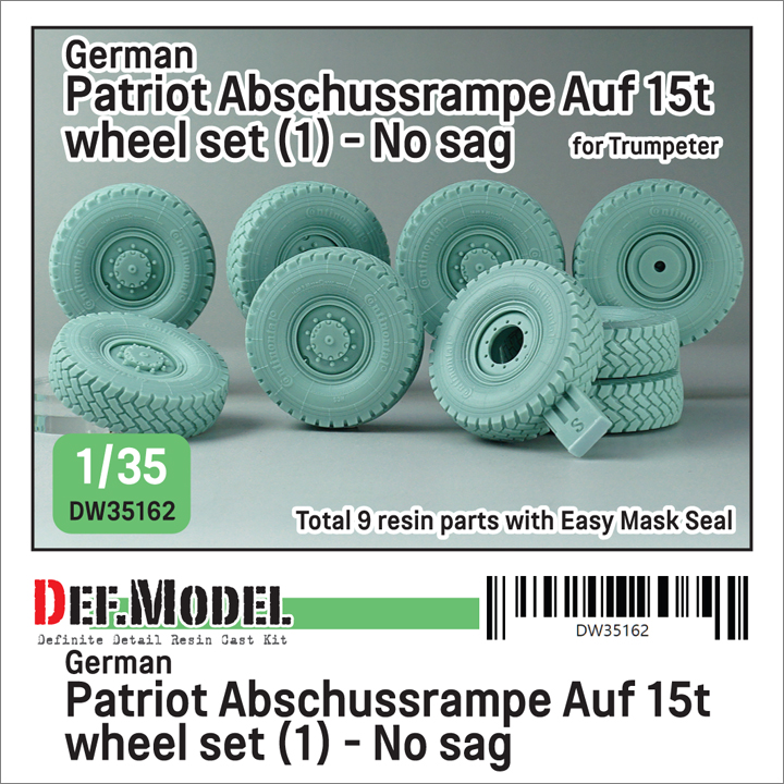 1/35 German Patriot Abschussrampe Auf 15t wheel set (1) - No sag