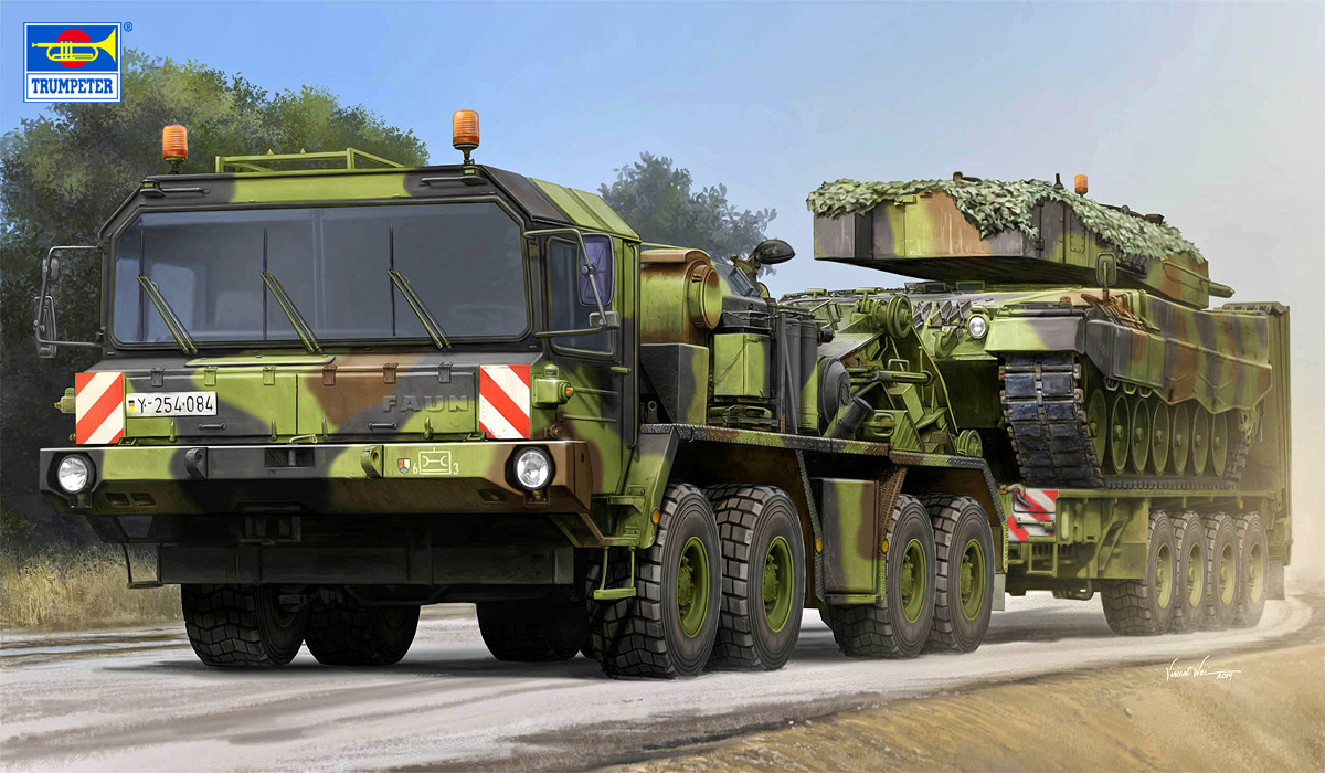 予約する　　1/35 ファウン SLT 50 "エレファント" 戦車運搬車 w/SaAnh 52t セミトレーラー