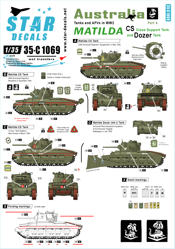 1/35 WWWIIオーストラリア陸軍#4 マチルダII CS型,ドーザー装着型 - ウインドウを閉じる