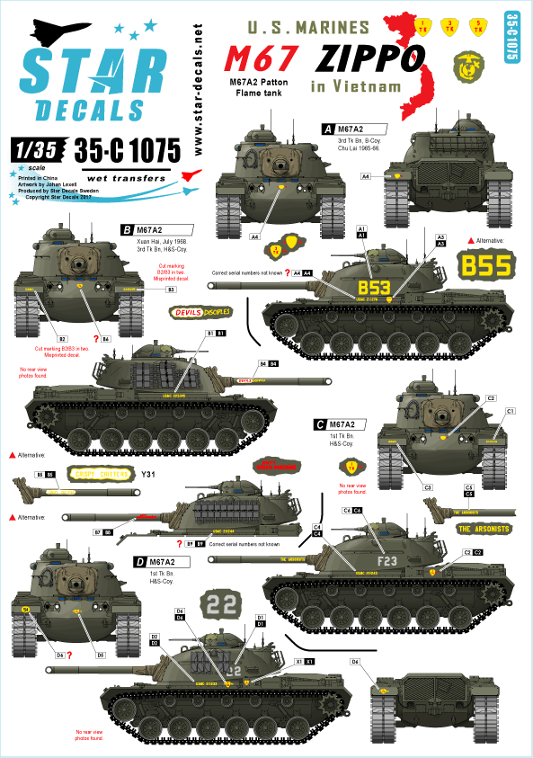 1/35 米海兵隊のM67 ジッポー 火炎放射器戦車 ベトナム戦争 - ウインドウを閉じる