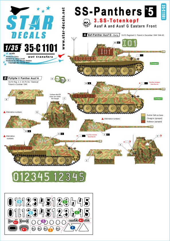 1/35 武装親衛隊のパンター#5 トーテンコプフ師団