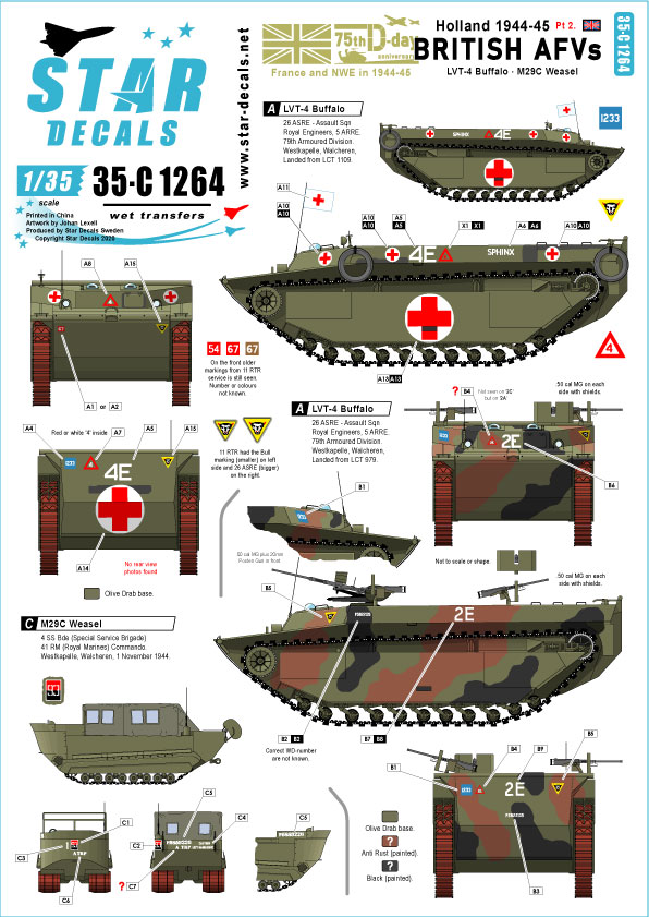 1/35 WWII 英 オランダでの英陸軍戦車と装甲車 LVT-4バッファロー M29Cウィーゼル - ウインドウを閉じる