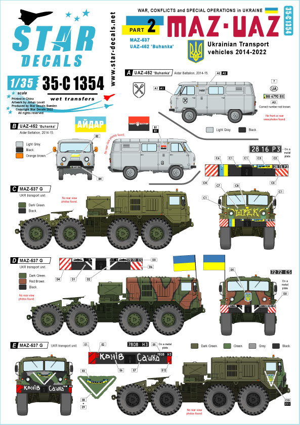 1/35 現用 ウクライナの戦争＃2 ウクライナ軍の輸送車輌 MAZ-537 UAZ-452ブハンカ(2014-2022年)
