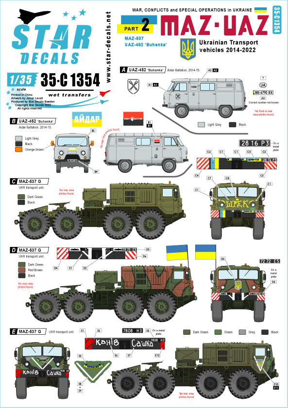 1/35 現用 ウクライナの戦争＃2 ウクライナ軍の輸送車輌 MAZ-537 UAZ-452ブハンカ(2014-2022年) - ウインドウを閉じる