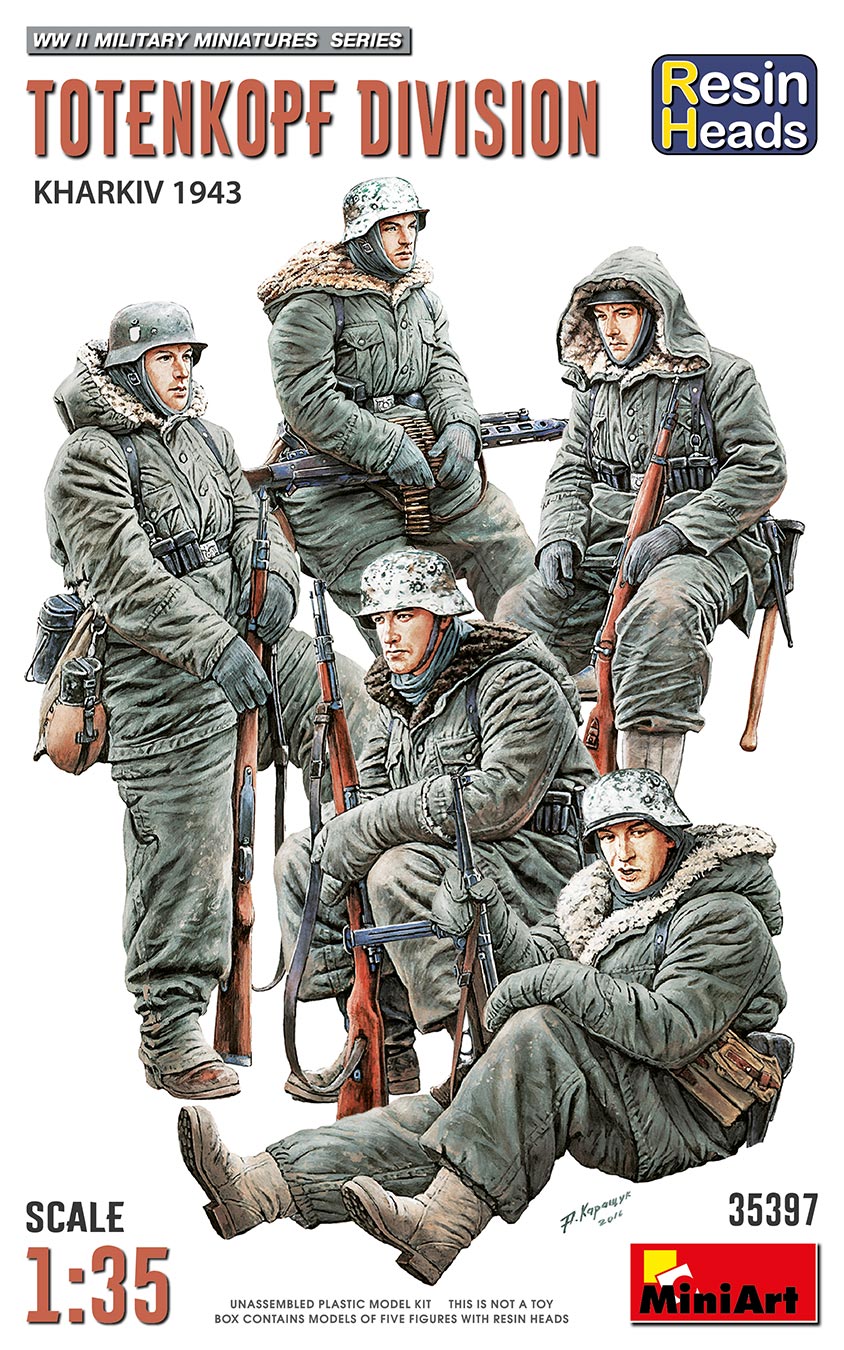 1/35 トーテンコップ師団兵(ハリコフ攻防戦1943) フィギュア5体 レジン製ヘッド付