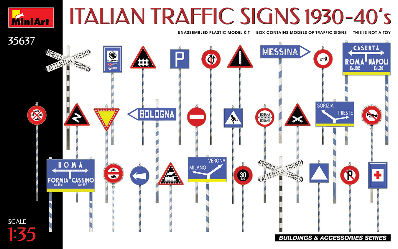 1/35 イタリア交通標識 1930年~40年