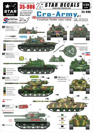 1/35 クロアチア軍 1991-1995 #1 T-55,M47,パーシング,M36B2 デカールセット