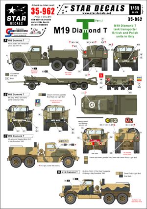 1/35 M19 ダイアモンドT 戦車運搬車デカールセット#2.イタリア戦線