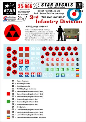 1/35 英第3歩兵師団デカールセット 北西ヨーロッパ1944-1945