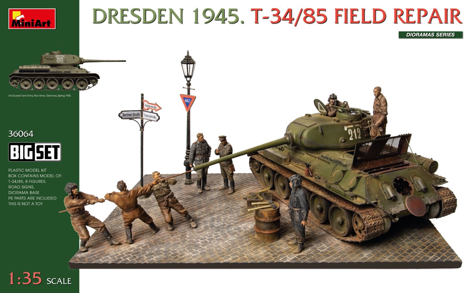 予約する　　1/35 T-34/85 路上修理 ビッグセット