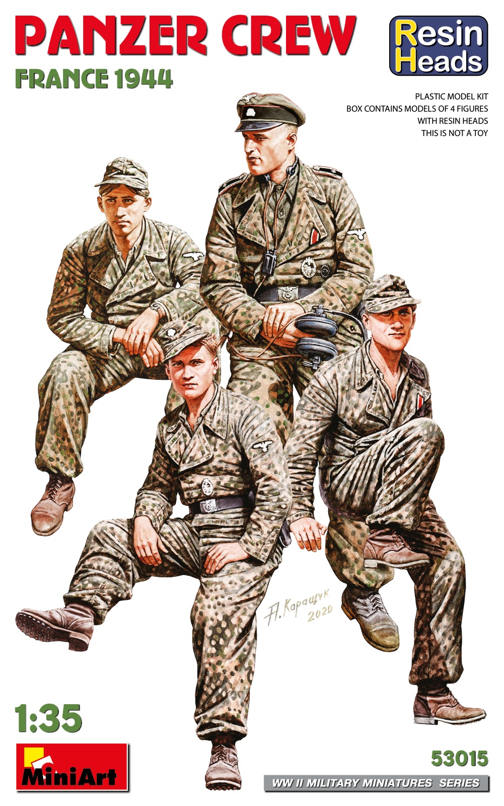予約する　　1/35 フランス 戦車クルー 1944年 頭部レジン製