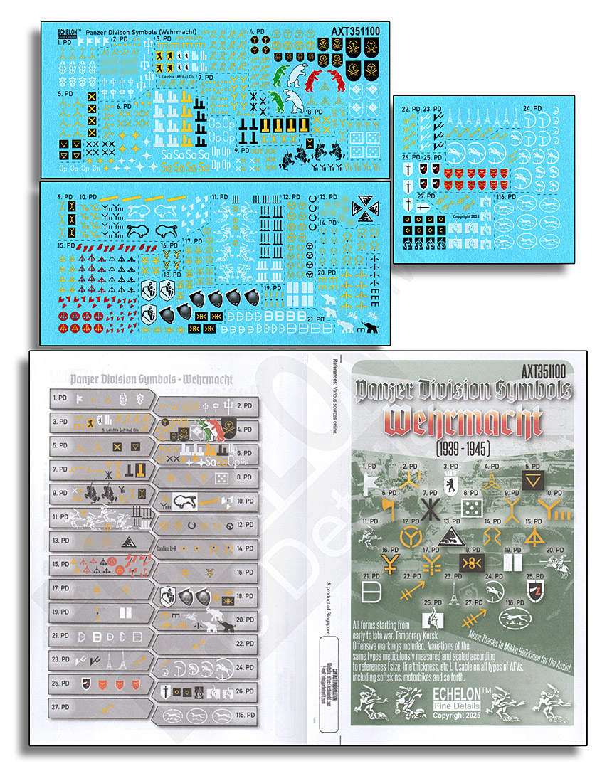 1/35 WWII ドイツ国防軍の装甲師団記号セット(1939-1945)