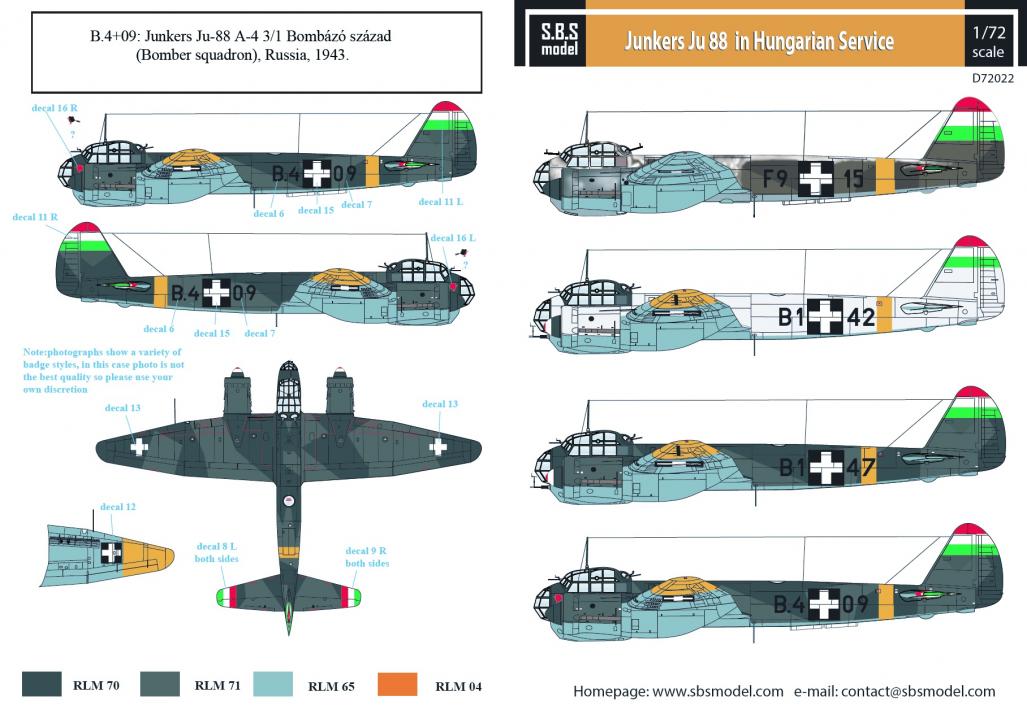 1/72 ユンカース Ju88 ハンガリー空軍 - ウインドウを閉じる