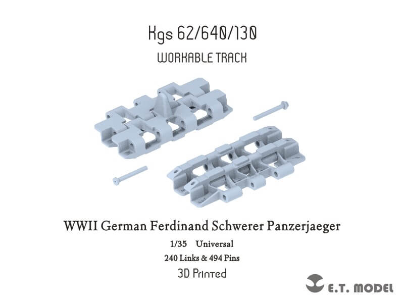 1/35 WWIIドイツフェルディナンド駆逐戦車用可動式履帯(3D)