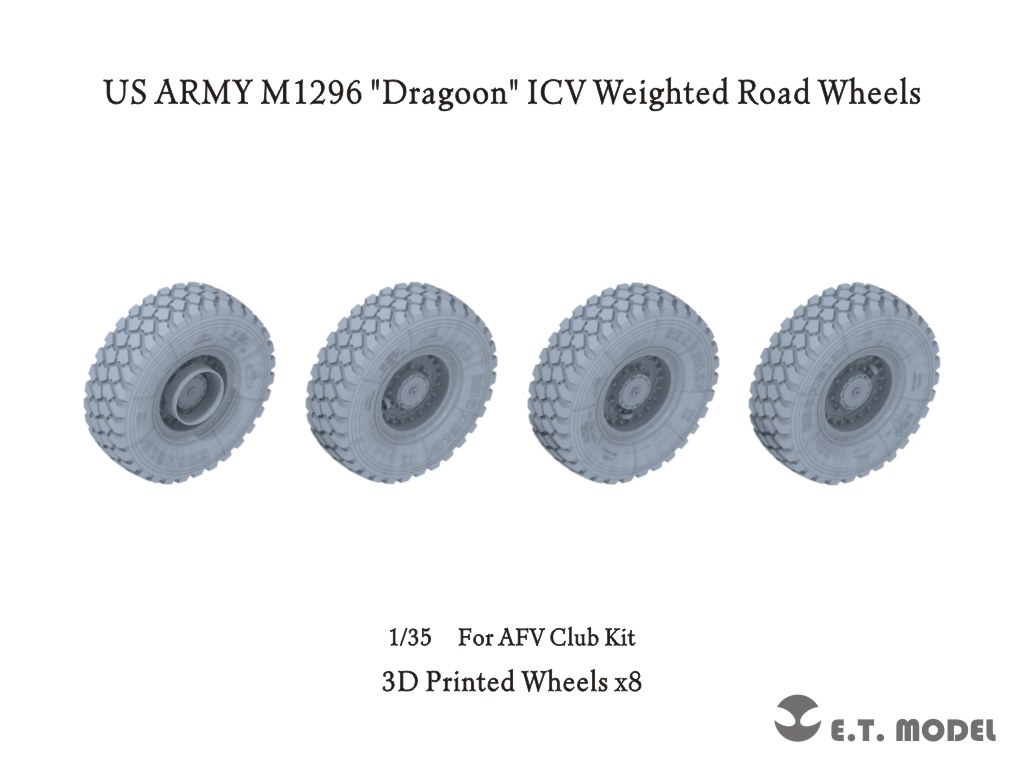 予約する　　1/35 アメリカ陸軍M1296ドラグーンICV用自重変形タイヤセット(AFVクラブ用)