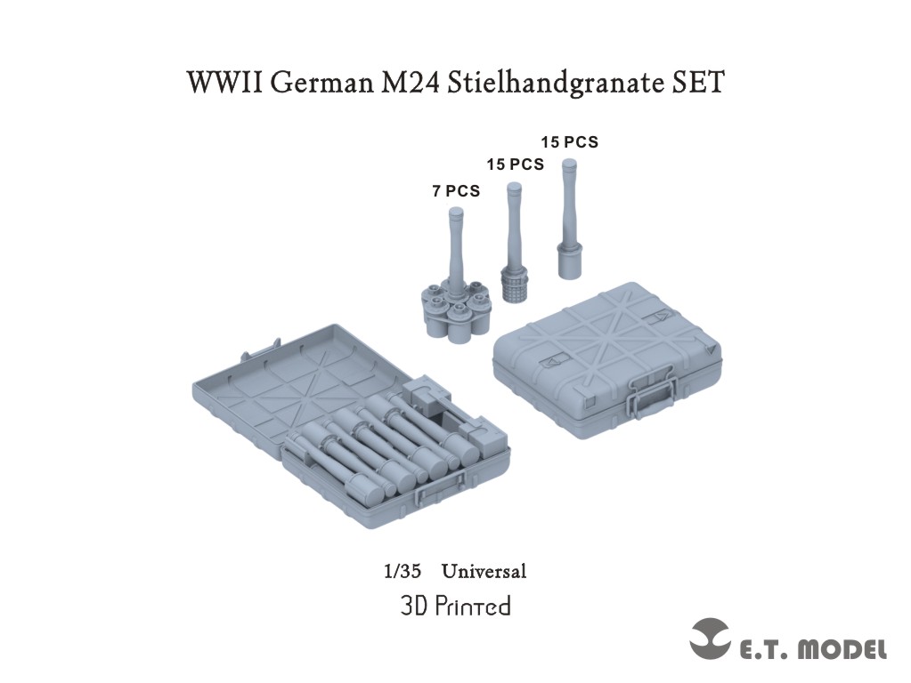 予約する　　1/35 WWⅡ ドイツM24型柄付手榴弾セット ケース付(各社キット対応)