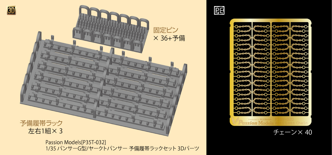 1/35 パンサーG型/ヤークトパンサー 予備履帯ラックセット