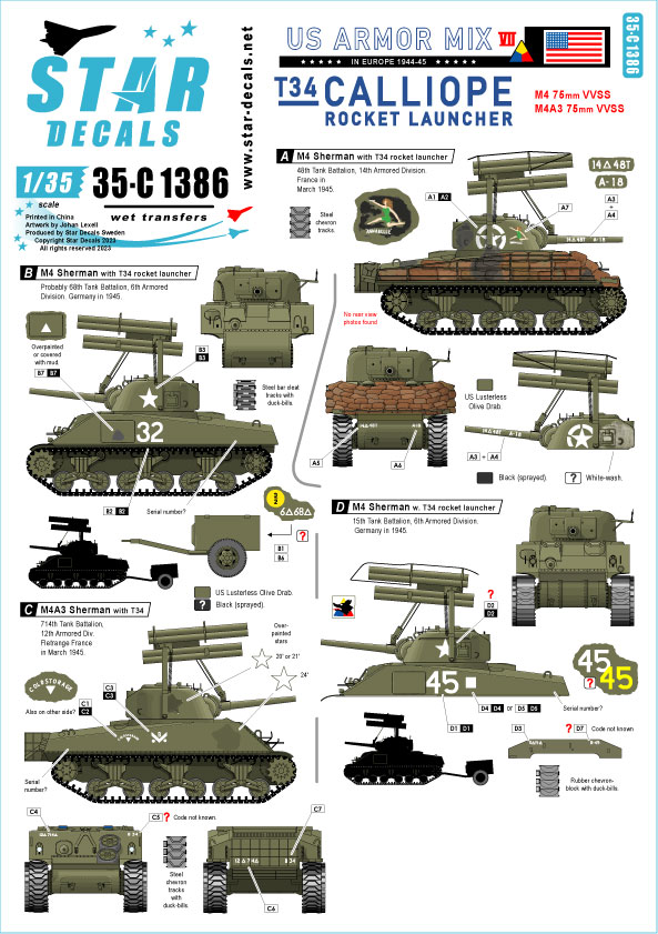 1/35 WWII アメリカ T34カリオペ ロケットランチャー M4/M4A3シャーマン戦車搭載型 - ウインドウを閉じる