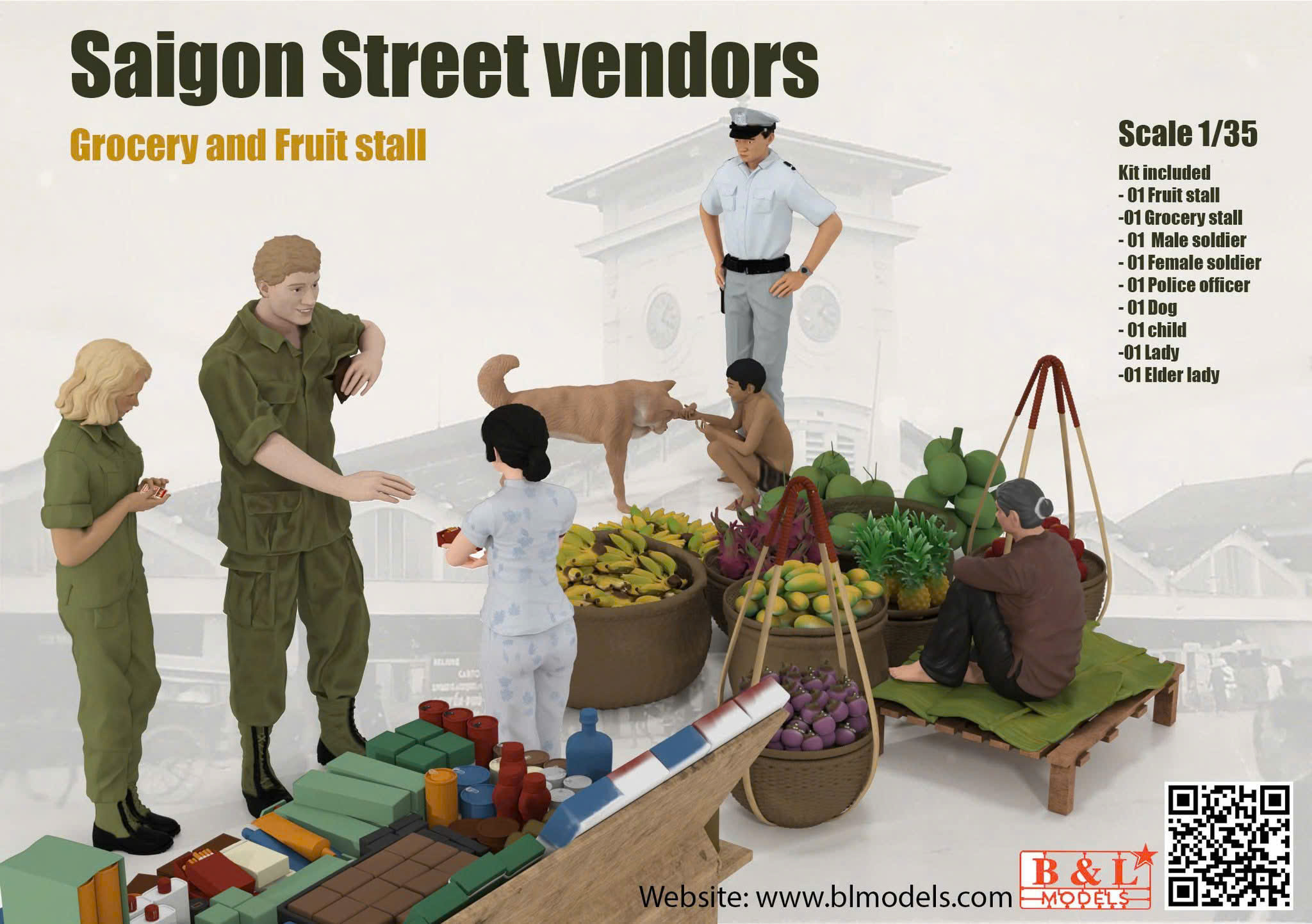 1/35 サイゴンの露天商 - 食料品と果物の屋台