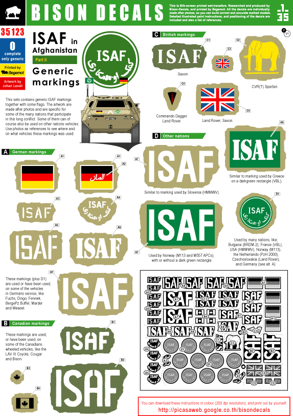 1/35 ISAF-アフガニスタン(#2)デカールセット - ウインドウを閉じる