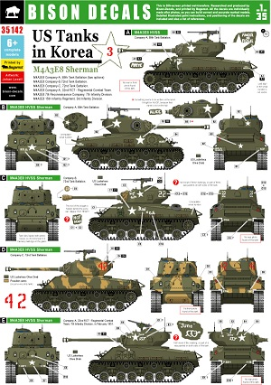 1/35 朝鮮戦争時の米軍戦車デカールセット M4A3E8 HVSS シャーマン - ウインドウを閉じる