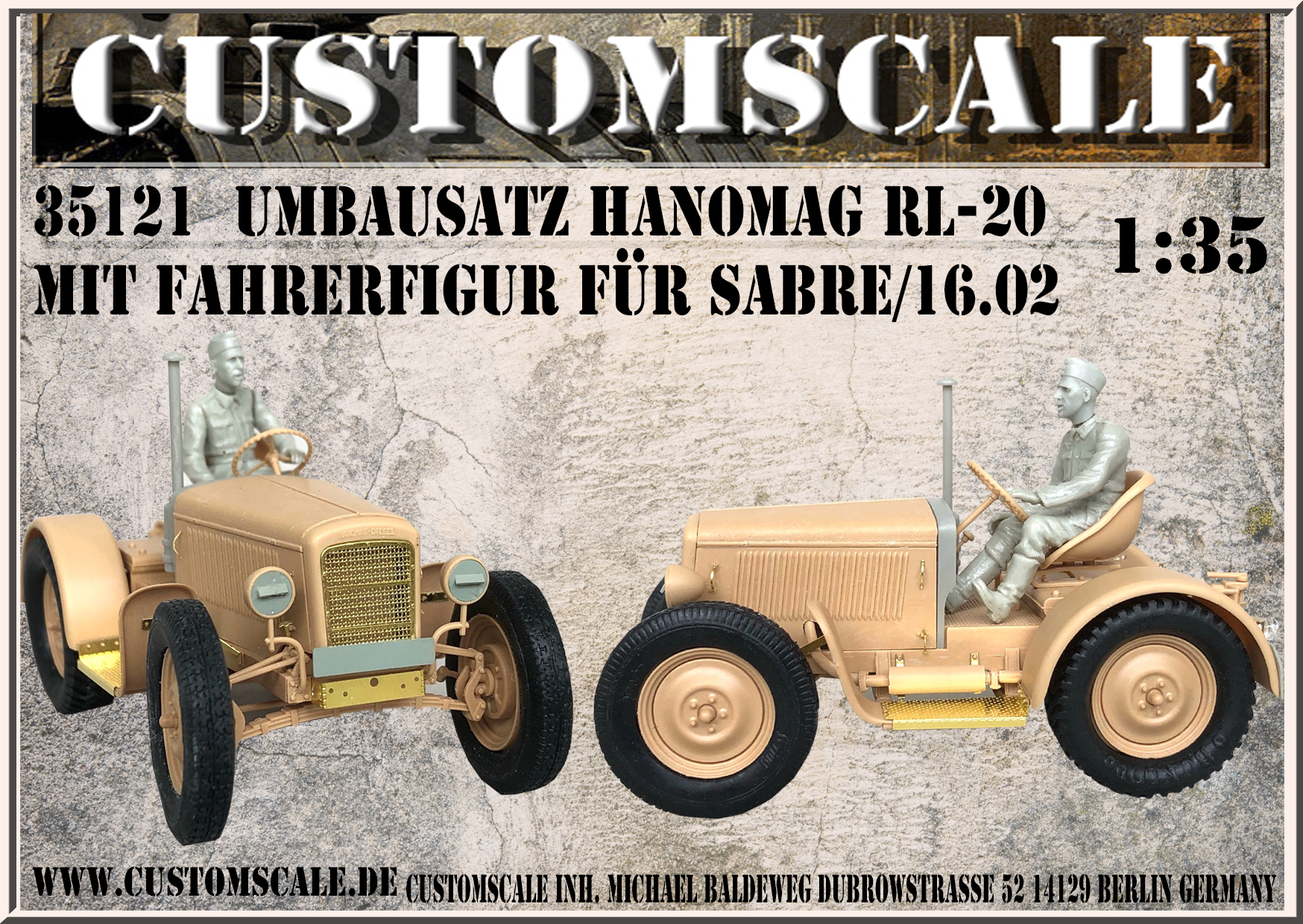 1/35 ドイツ ハノマーグ RL-20トラクター用 アップデートセット w/ドライバーフィギュア