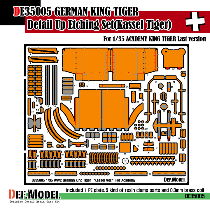 1/35 German King Tiger Last ver. PE detail up set (for Academy)