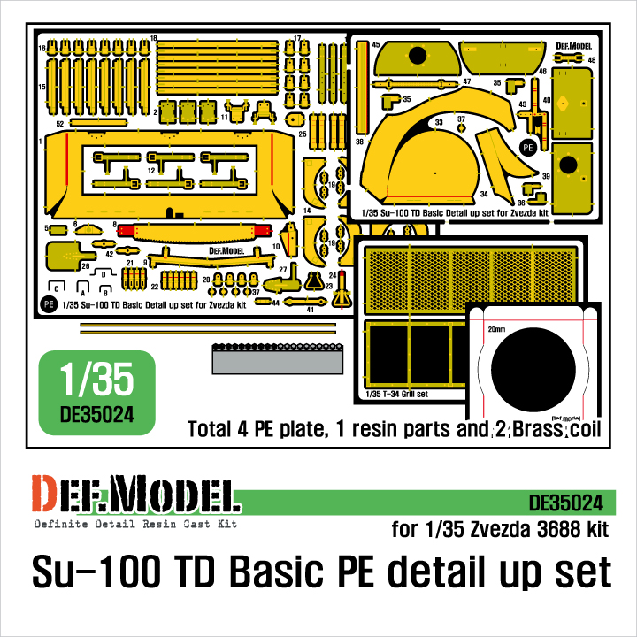 1/35 Su-100 TD Basic PE detail up set (for Zvezda 3688)