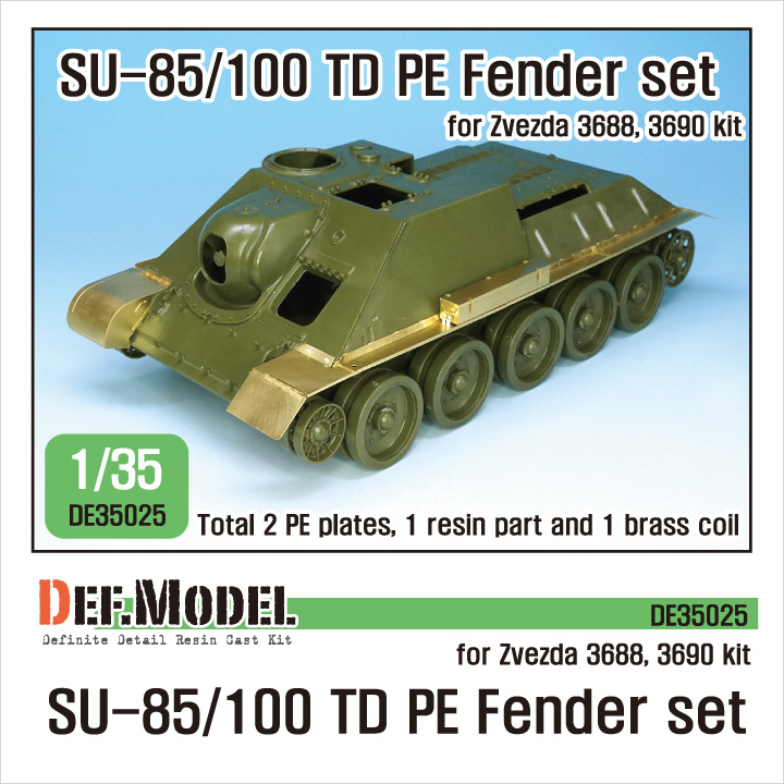 1/35 Su-85/100 TD PE Fender set (for Zvezda 3688, 3690) - ウインドウを閉じる