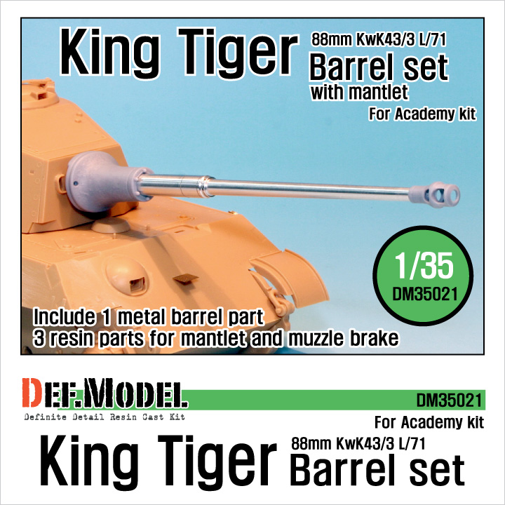 1/35 King Tiger 88mm Metal Barrel with mantlet