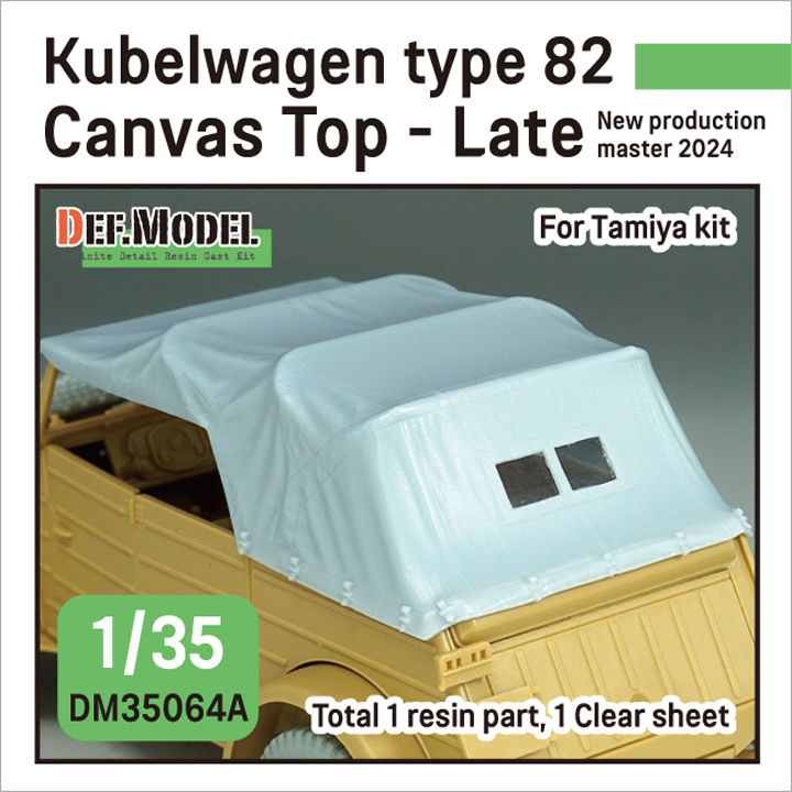 1/35 Kubelwagen Type 82 Canvas Top - Late for Tamiya kit