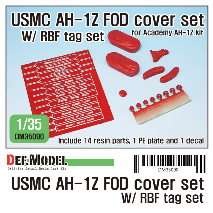 1/35 USMC AH-1Z FOD cover w/ RBF tag set(for AH-1Z Viper Academy