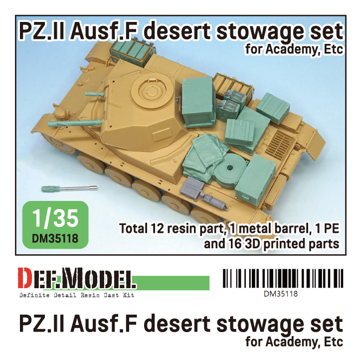 1/35 WWII German Pz.II Ausf.F Desert stowage set for Academy kit