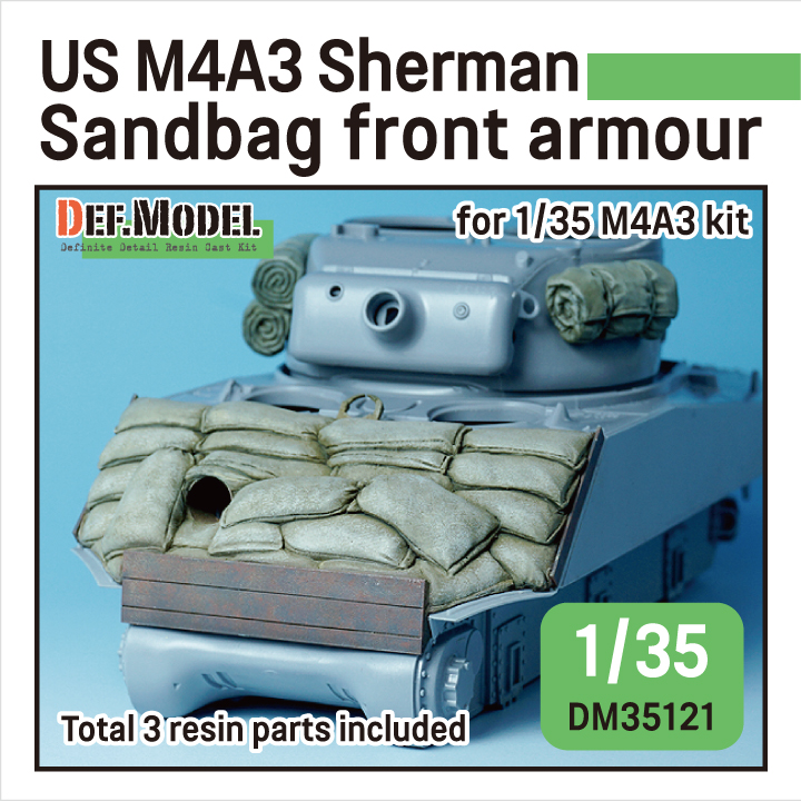 1/35 WWII US M4A3 Sherman Sandbag front armour for 1/35 M4A3 kit