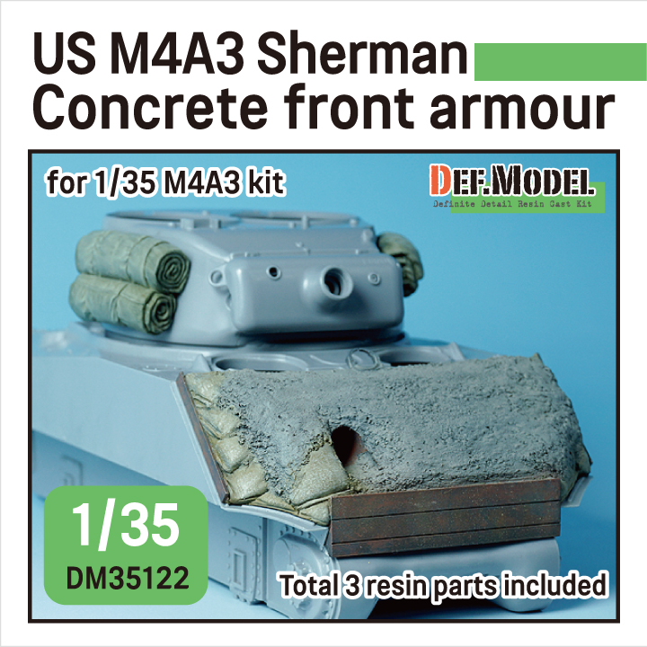 1/35 WWII US M4A3 Sherman Concrete front armour for 1/35 M4A3 ki