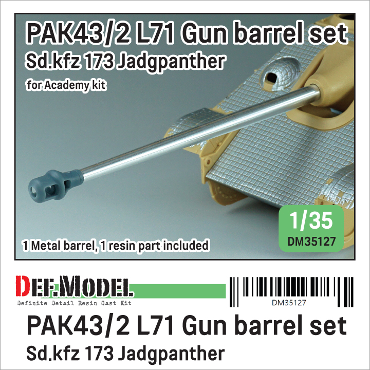 1/35 WWII German Jagdpanther PAK43/2 L71 gun for Academy kit