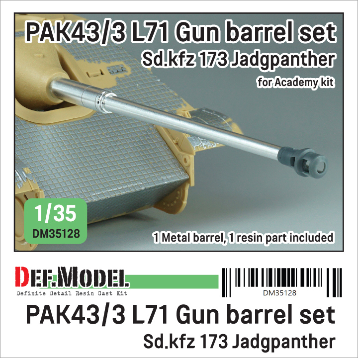 1/35 WWII German Jagdpanther PAK43/3 L71 gun for Academy kit